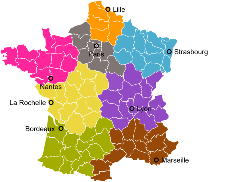 carte des 8 régions 